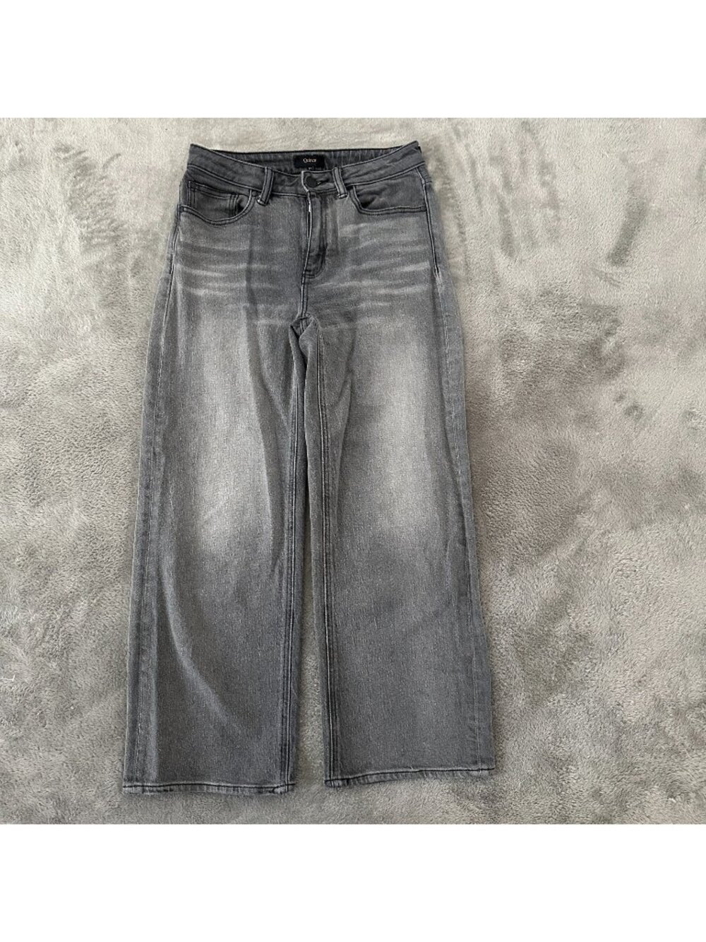 Quince Bella Stretch Straight Leg Relaxed Jeans Women's 27 Stonewashed Gray - Picture 1 of 9